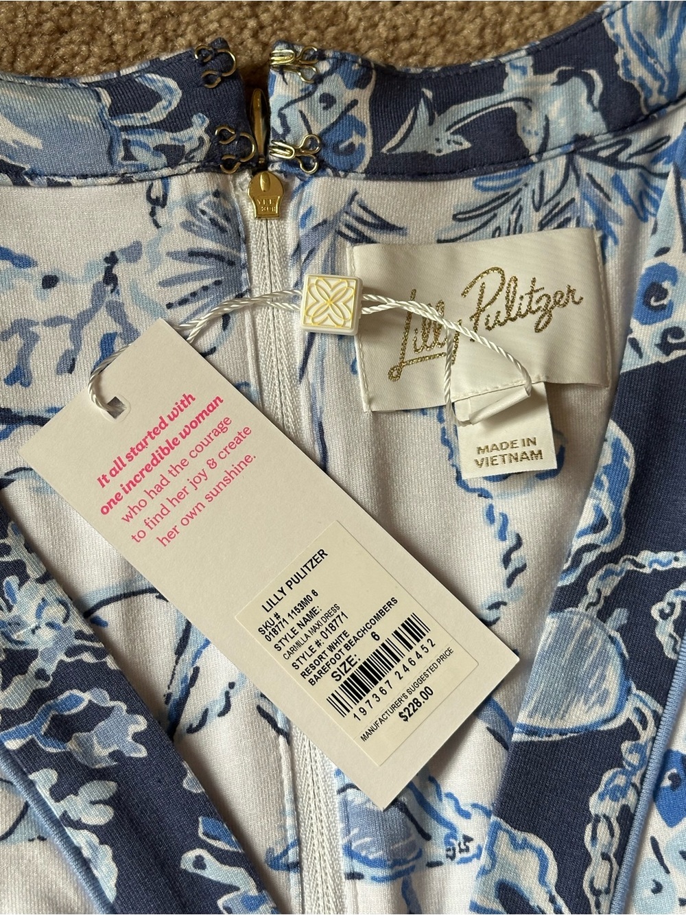 Lilly Pulitzer Blue & White Toile-Style Carmilla Maxi Dress - Picture 4 of 7